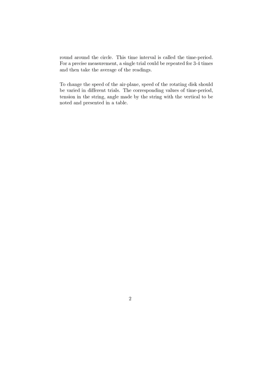 Study of Circular Motion in a Conical Pendulum - Page 2