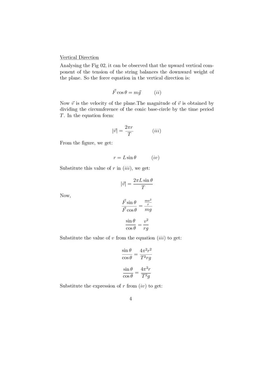 Study of Circular Motion in a Conical Pendulum - Page 4