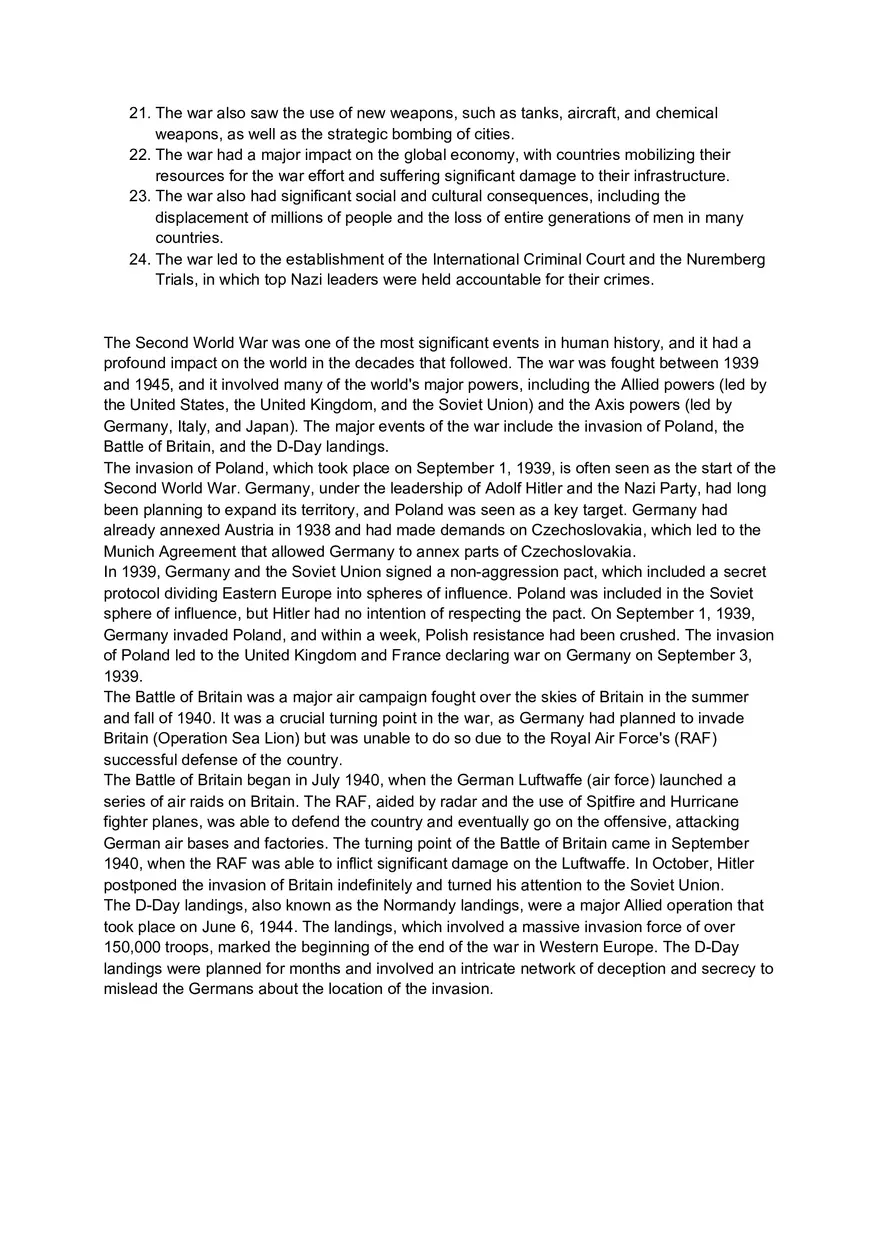 The Major Events of the War, Including the Invasion of Poland, the Battle of Britain, and the D-Day Landings - Page 2
