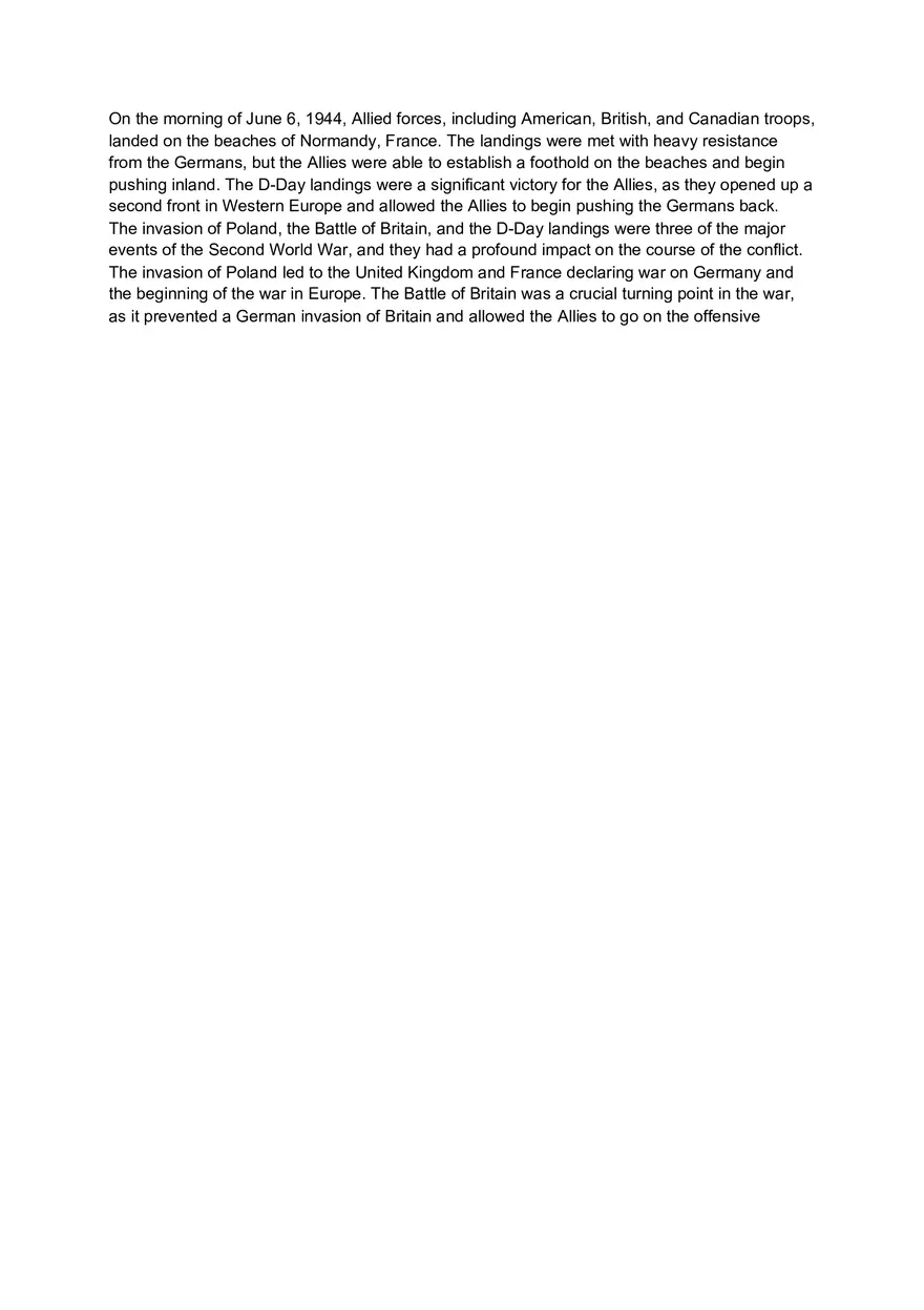 The Major Events of the War, Including the Invasion of Poland, the Battle of Britain, and the D-Day Landings - Page 3