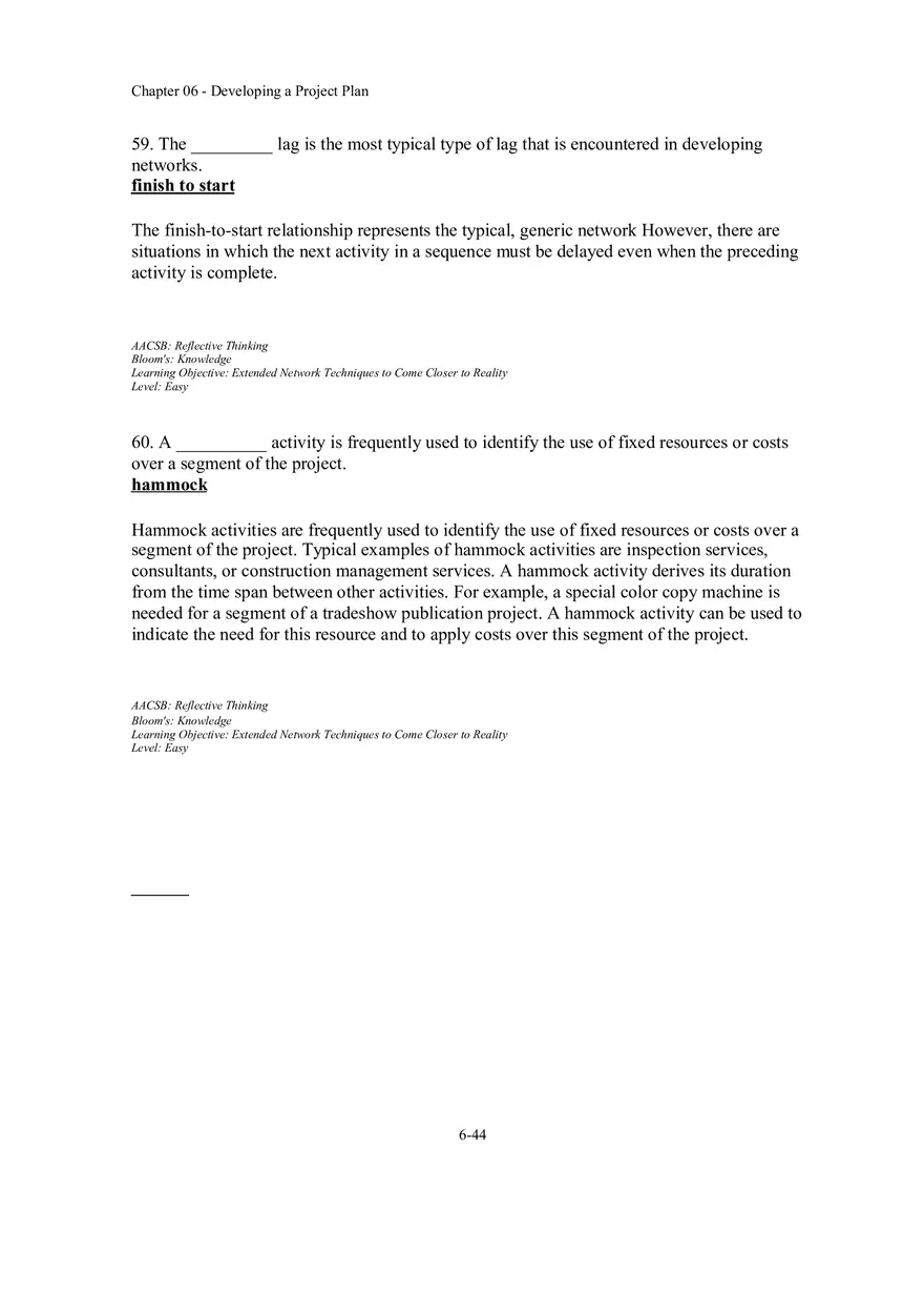 Chapter 06 - Developing a Project Plan Fill in the Blank - Page 9