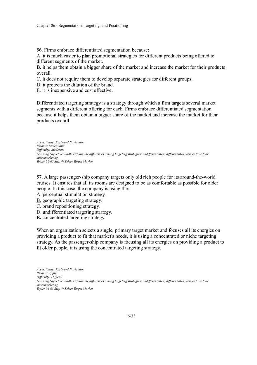 Segmentation, Targeting, and Positioning Multiple Choice  Part 3 - Page 9
