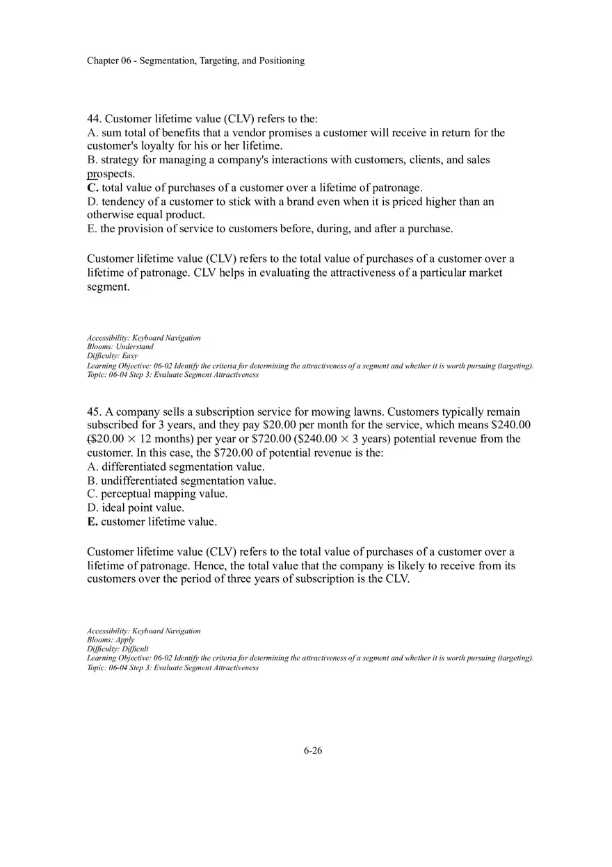 Segmentation, Targeting, and Positioning Multiple Choice  Part 3 - Page 3