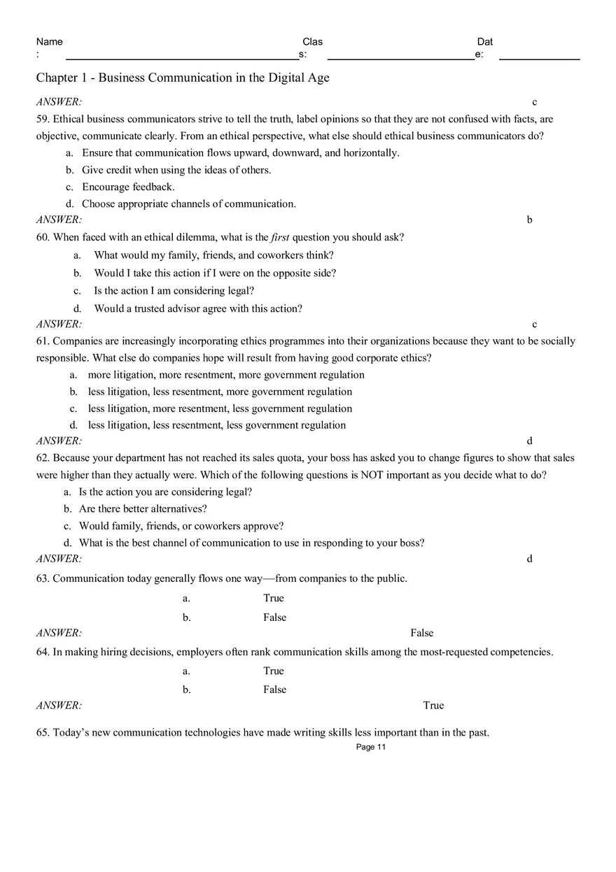 Chapter 1 - Business Communication in the Digital Age Part 1 - Page 1