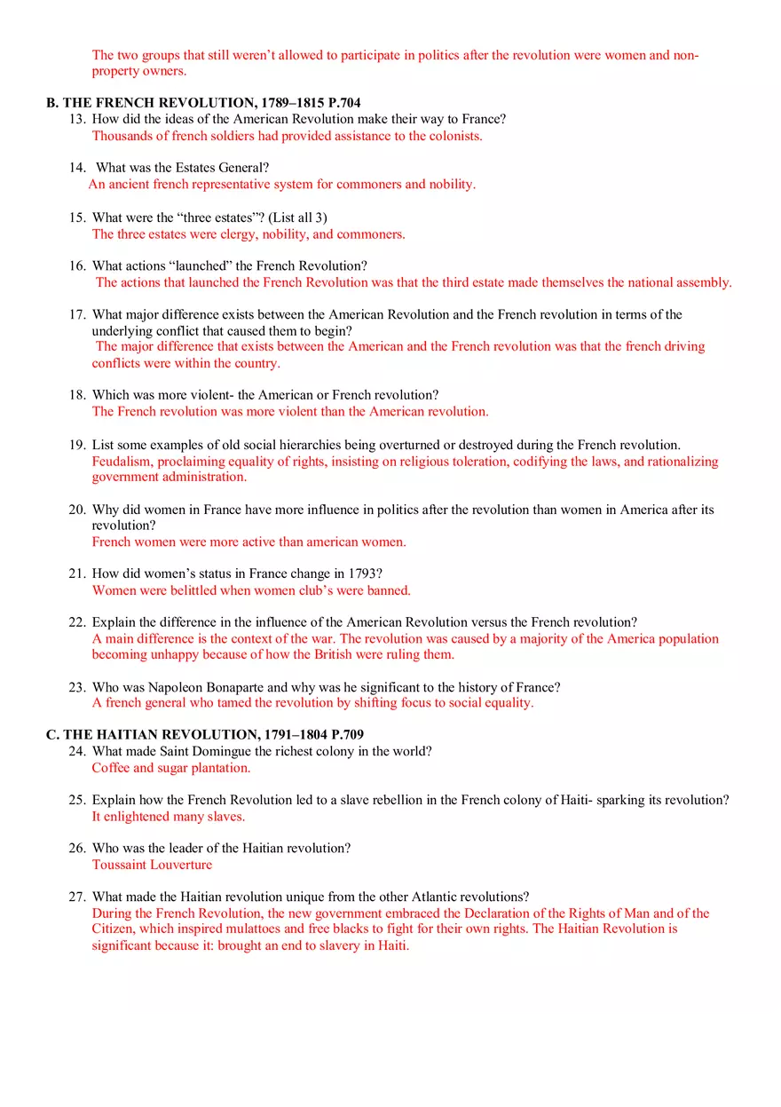Chapter 16 Atlantic Revolutions, Global Echoes Answers - Page 2