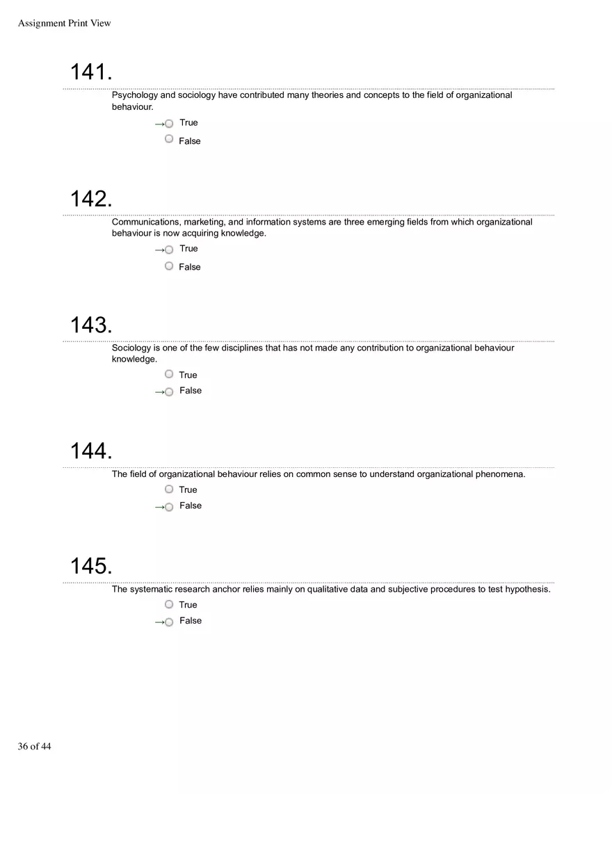 Organizational Behavior Ch 1 True False 2 - Page 8