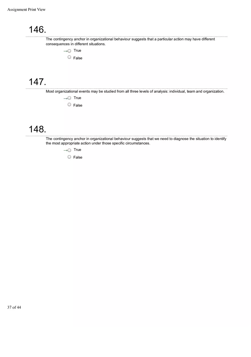 Organizational Behavior Ch 1 True False 2 - Page 9