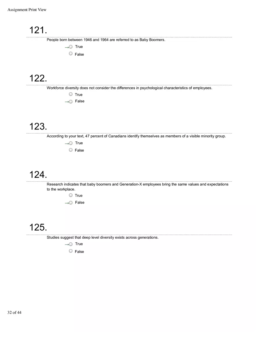 Organizational Behavior Ch 1 True False 2 - Page 4