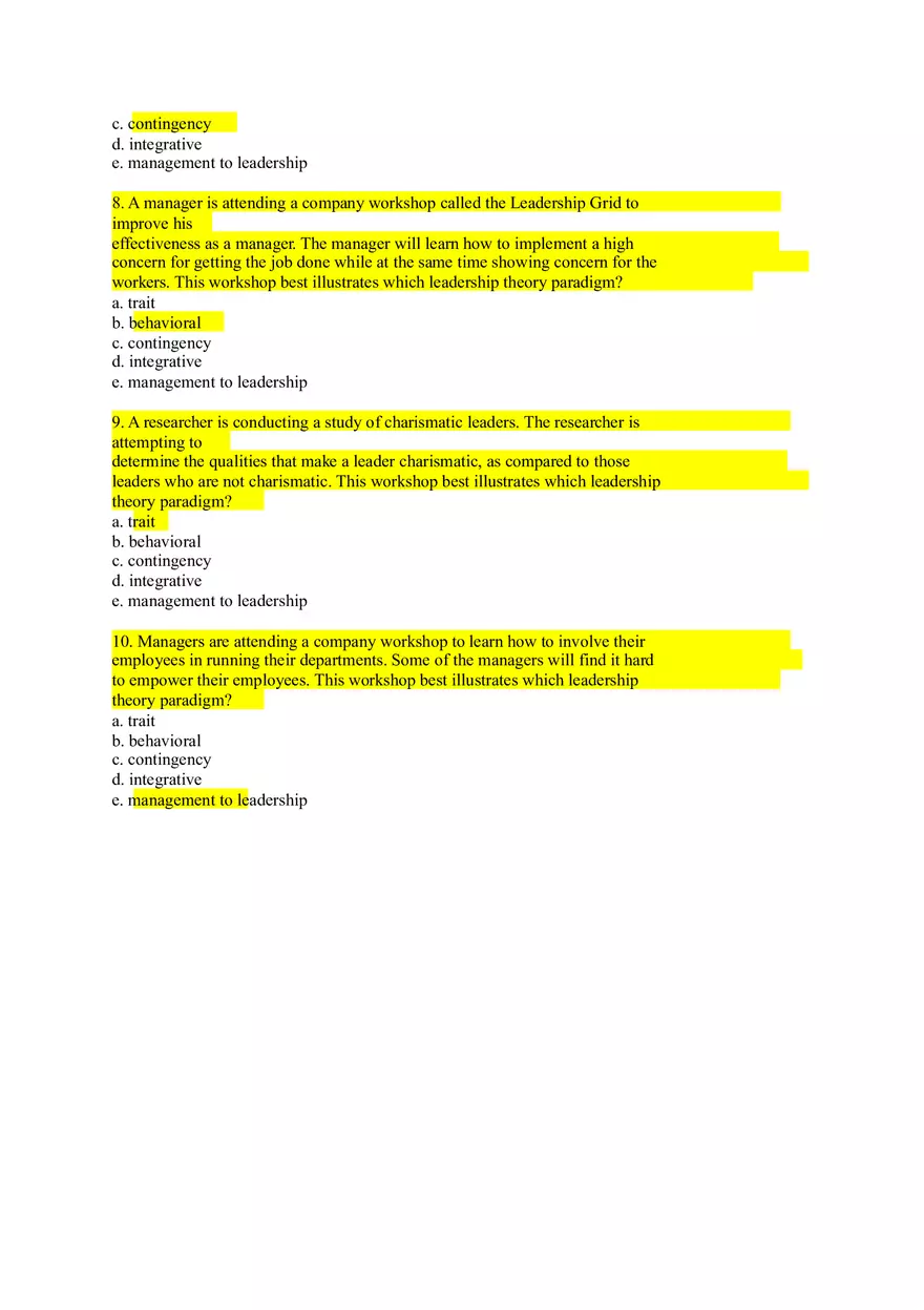 Chapter 1 Introduction to Leadership True False - Page 8
