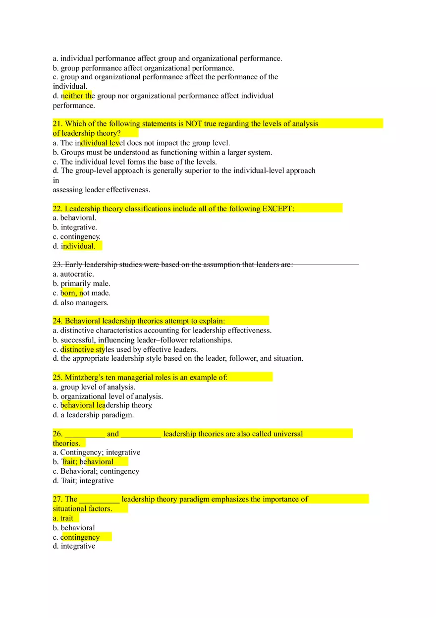 Chapter 1 Introduction to Leadership True False - Page 5