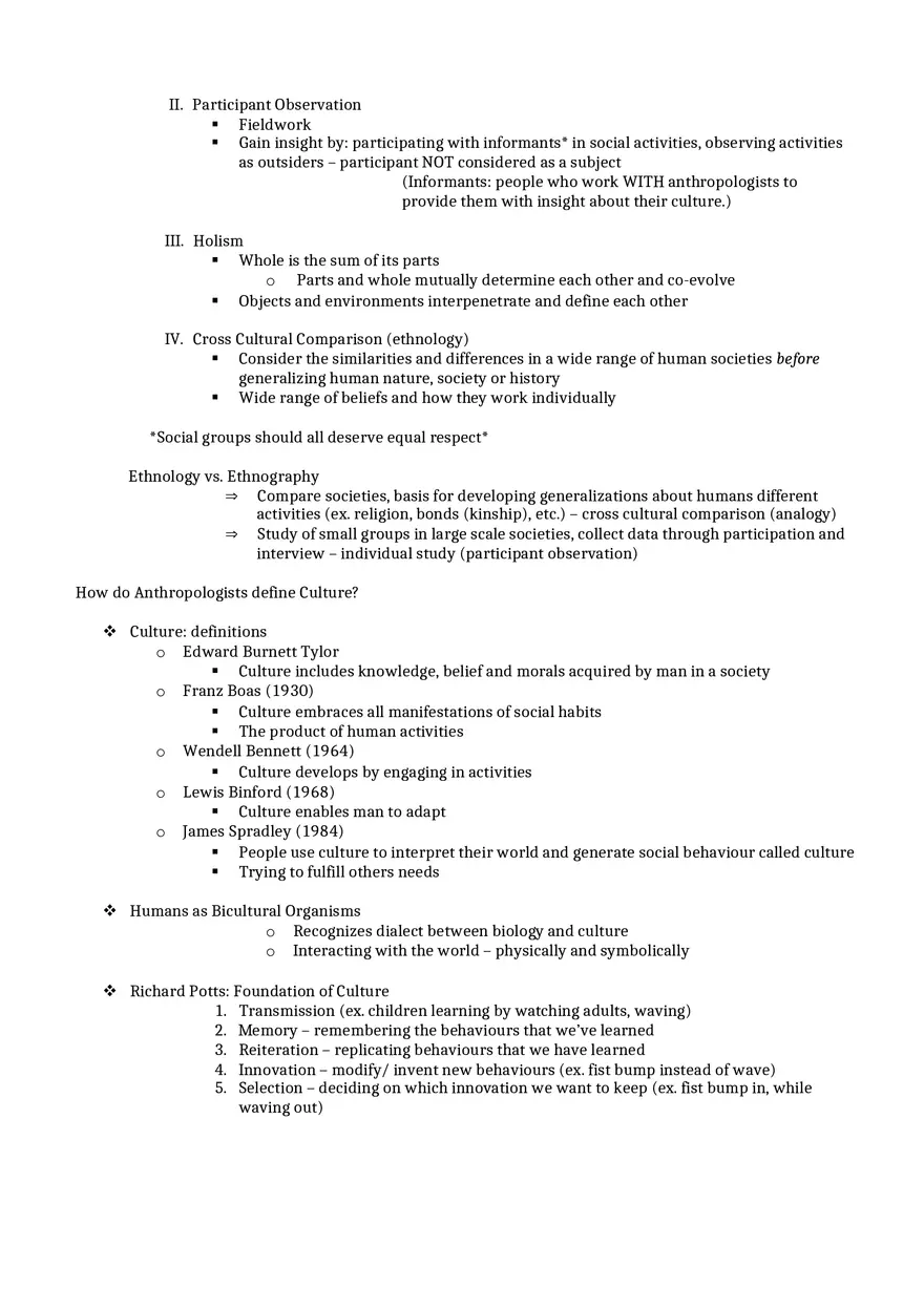 Anthropology Lecture Note - Page 2