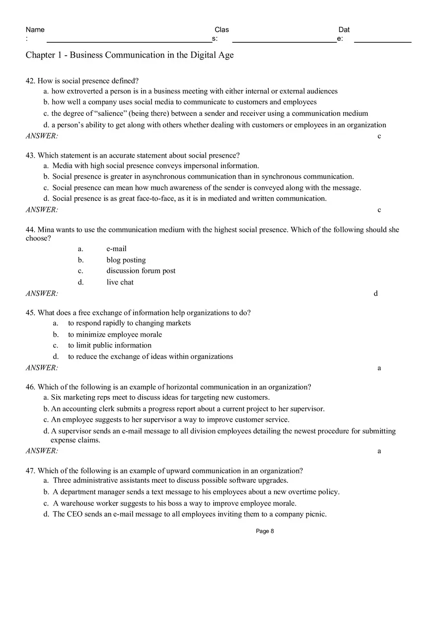 Chapter 1 - Business Communication in the Digital Age Part 1 - Page 8