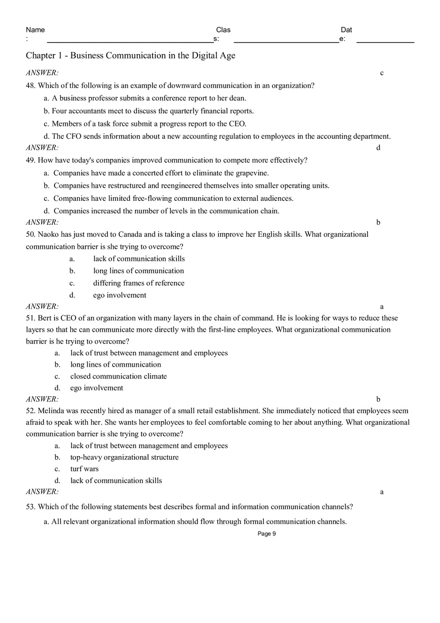 Chapter 1 - Business Communication in the Digital Age Part 1 - Page 9