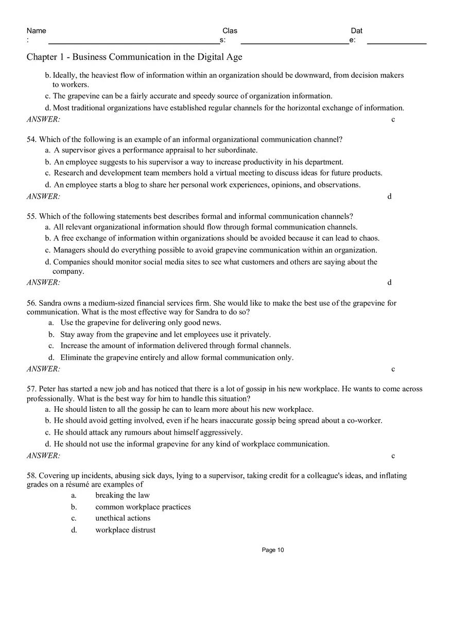 Chapter 1 - Business Communication in the Digital Age Part 1 - Page 10