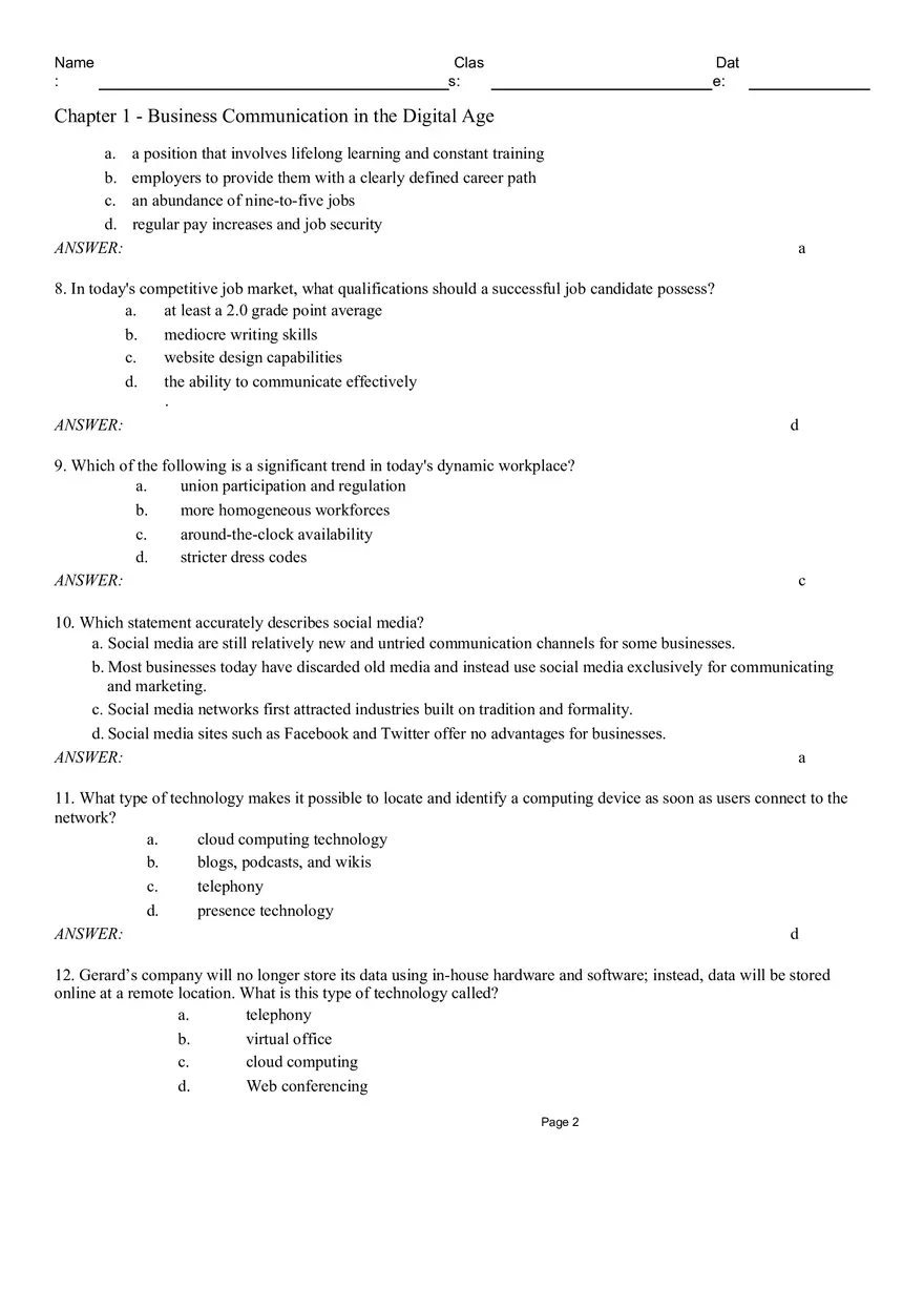 Chapter 1 - Business Communication in the Digital Age Part 1 - Page 2