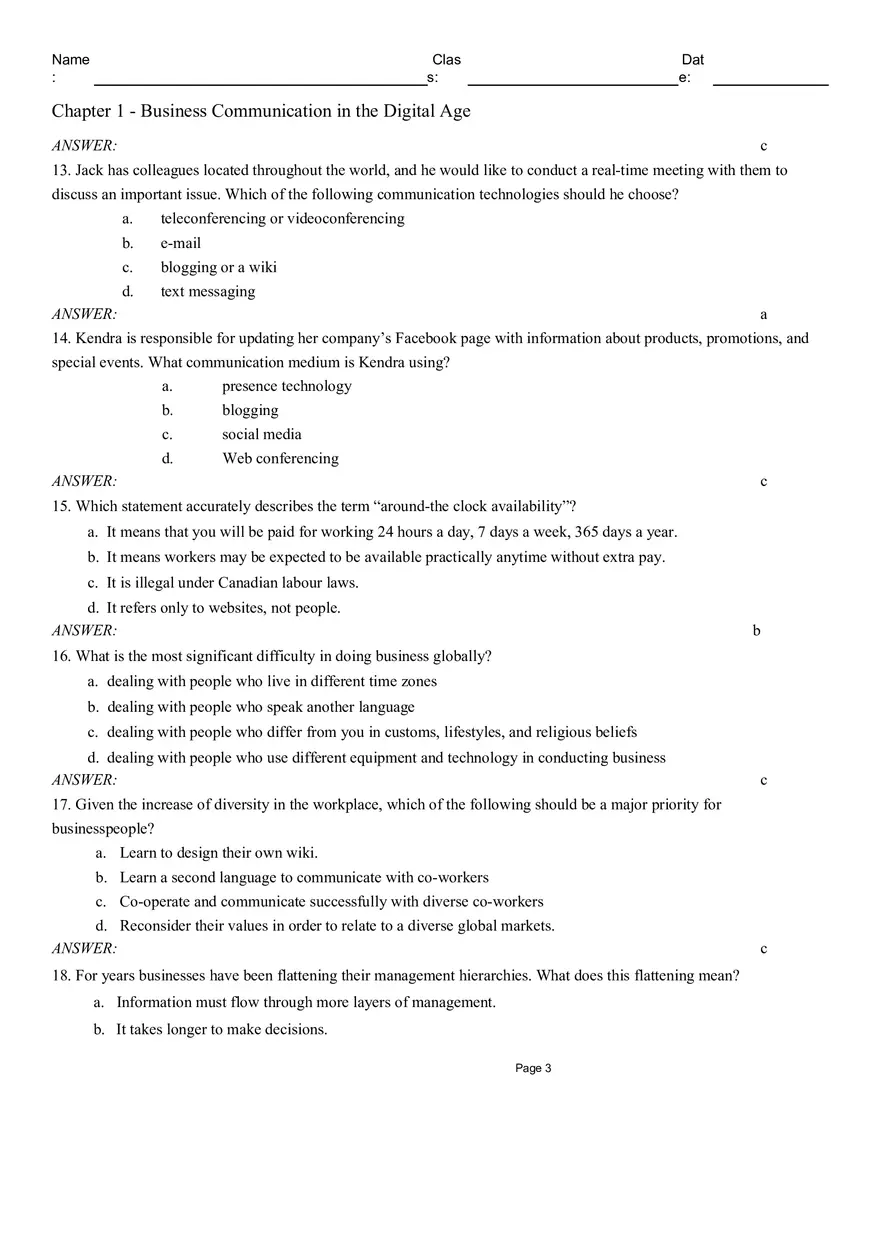 Chapter 1 - Business Communication in the Digital Age Part 1 - Page 3