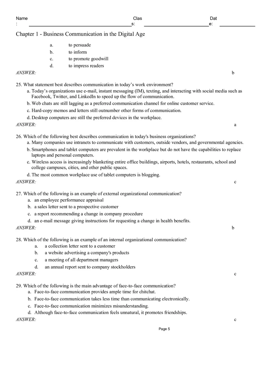 Chapter 1 - Business Communication in the Digital Age Part 1 - Page 5