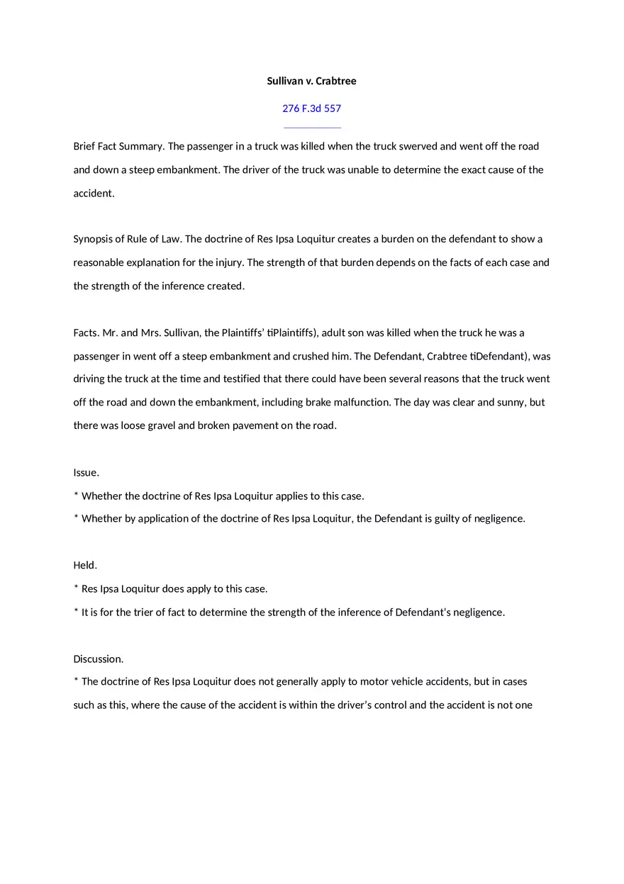 Sullivan v. Crabtree - Page 1