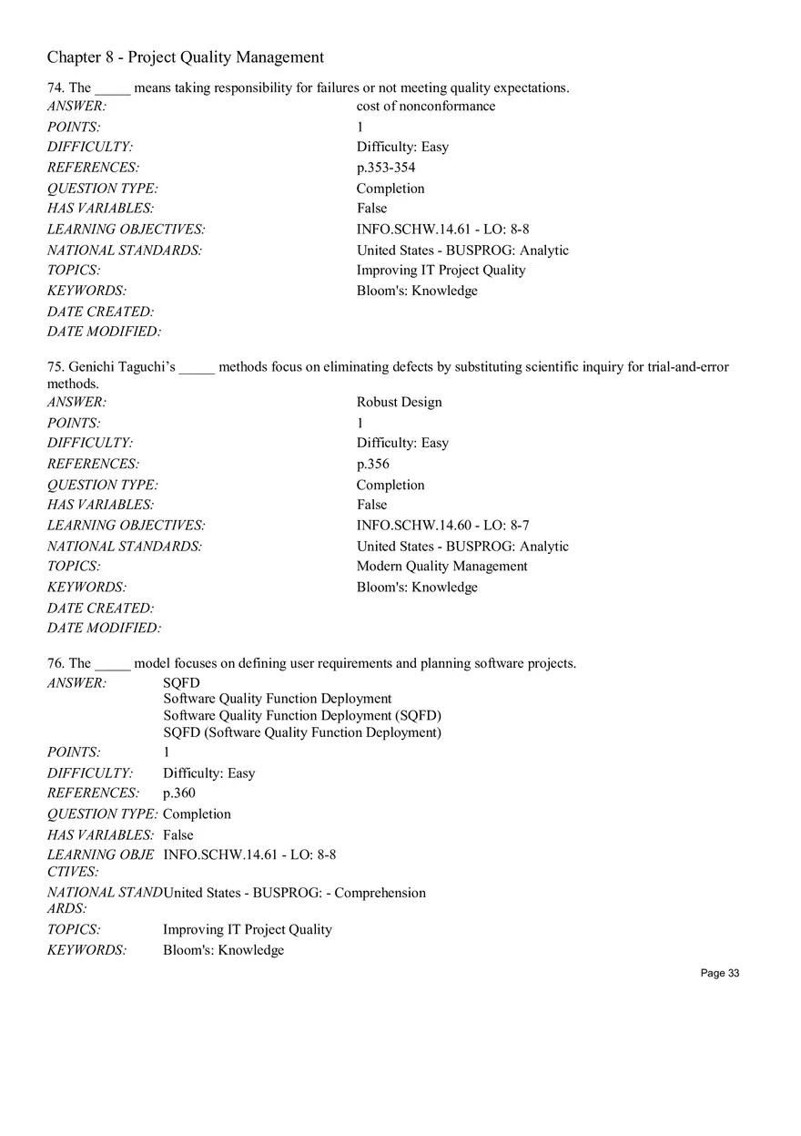 Chapter 8 Project Quality Management Completion - Page 8