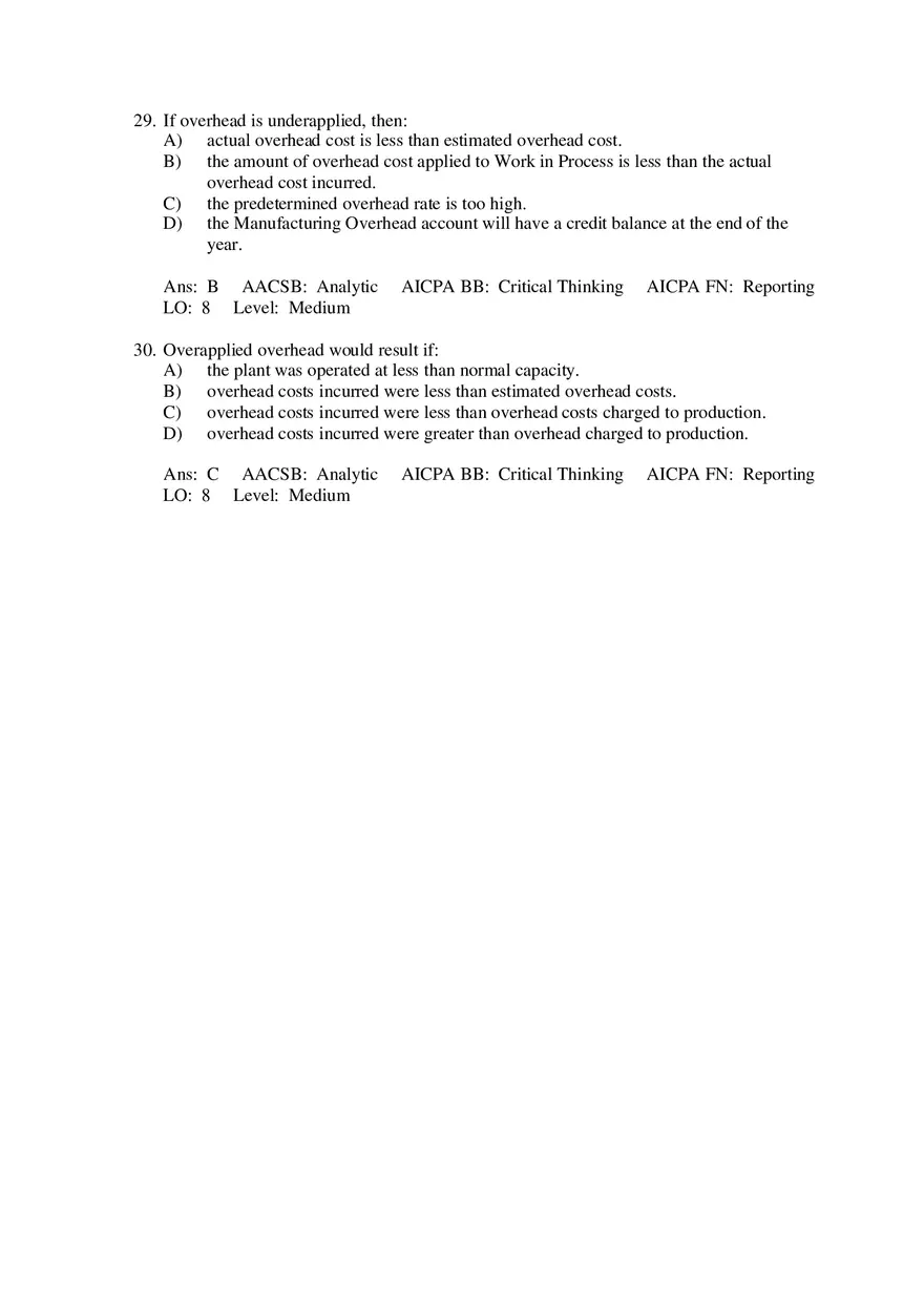 Which of the Following Would Usually Be Found on a Job Cost Sheet Under a Normal Cost System - Page 11