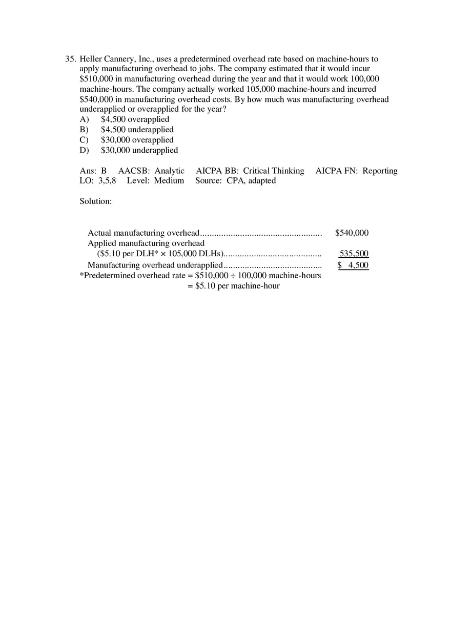 Which of the Following Would Usually Be Found on a Job Cost Sheet Under a Normal Cost System - Page 4