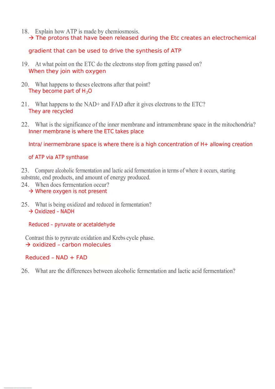 Cellular Respiration Questions - Page 5