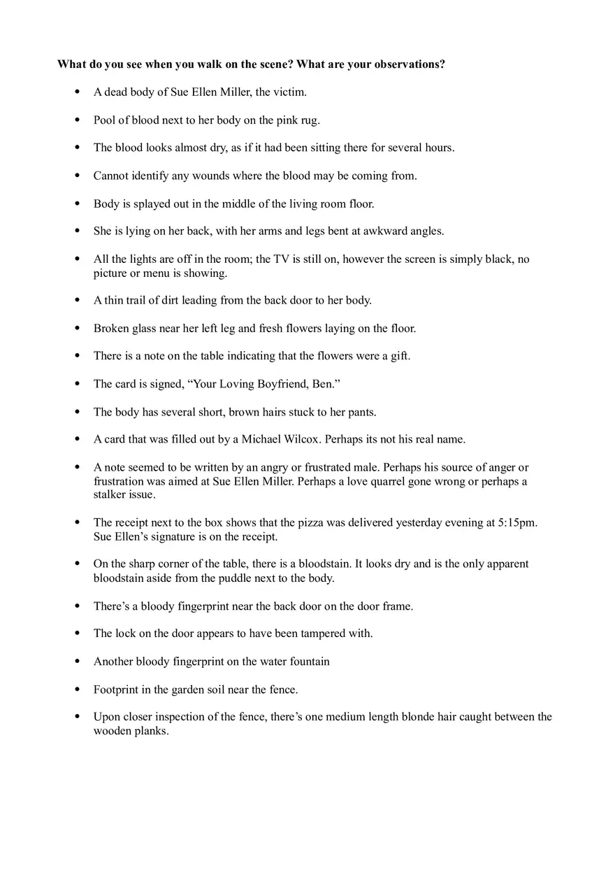 Unit 3 Lab Questions Crime Scene Investigation - Page 3