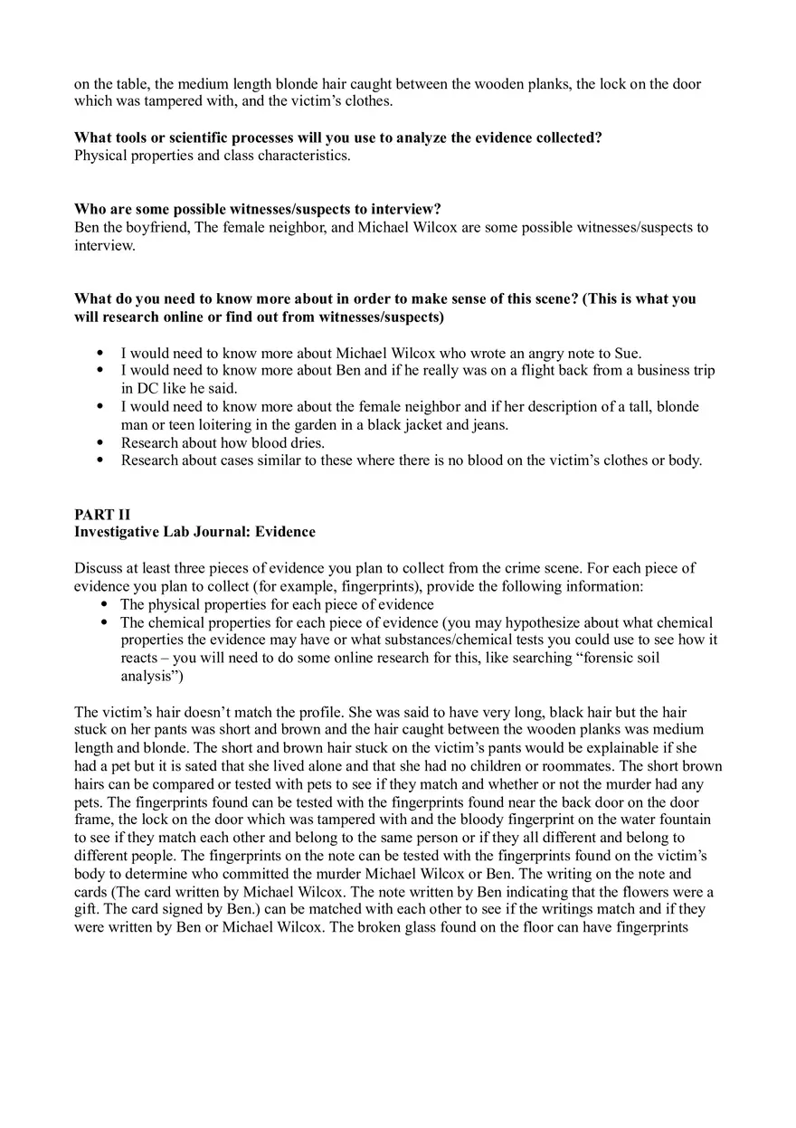 Unit 3 Lab Questions Crime Scene Investigation - Page 5