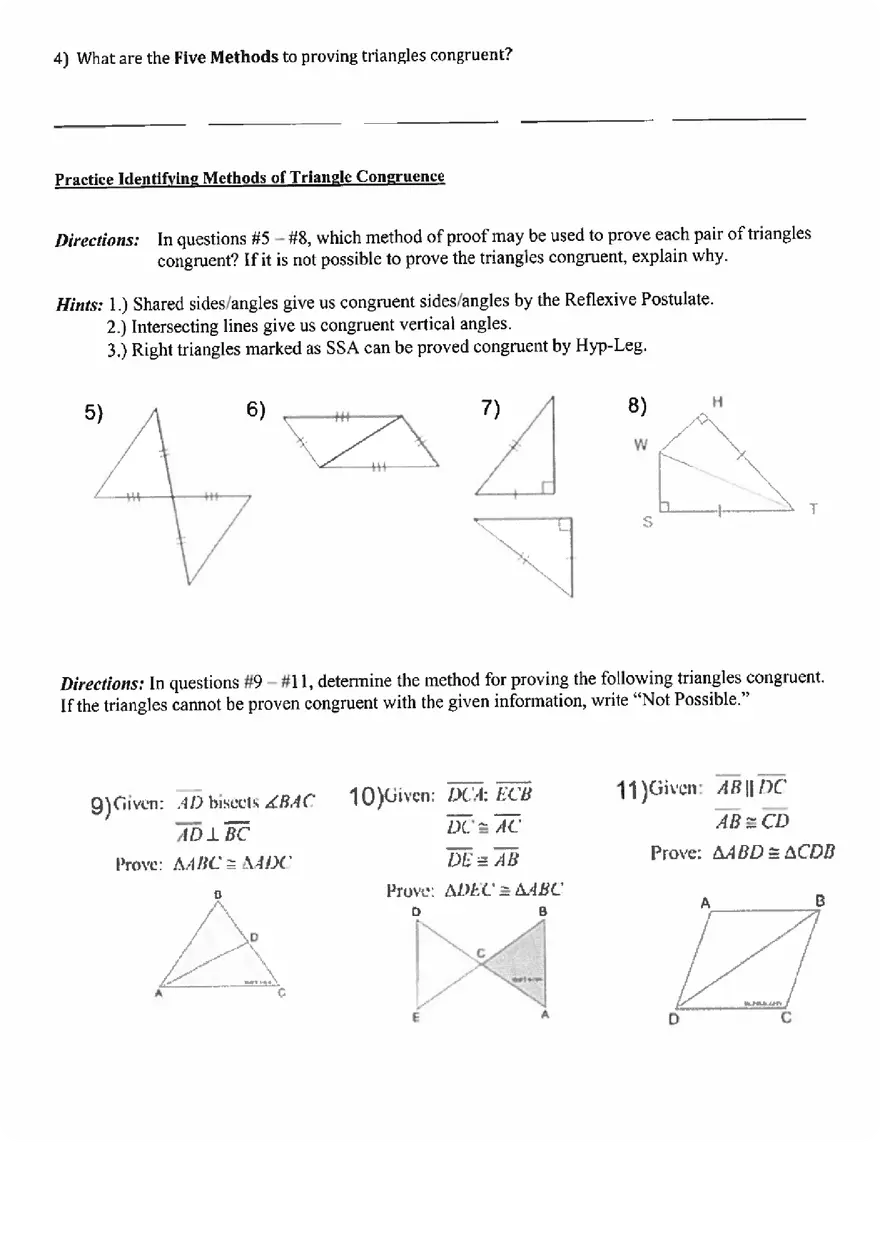 Unit 4.1 Congruent Triangles - Page 6