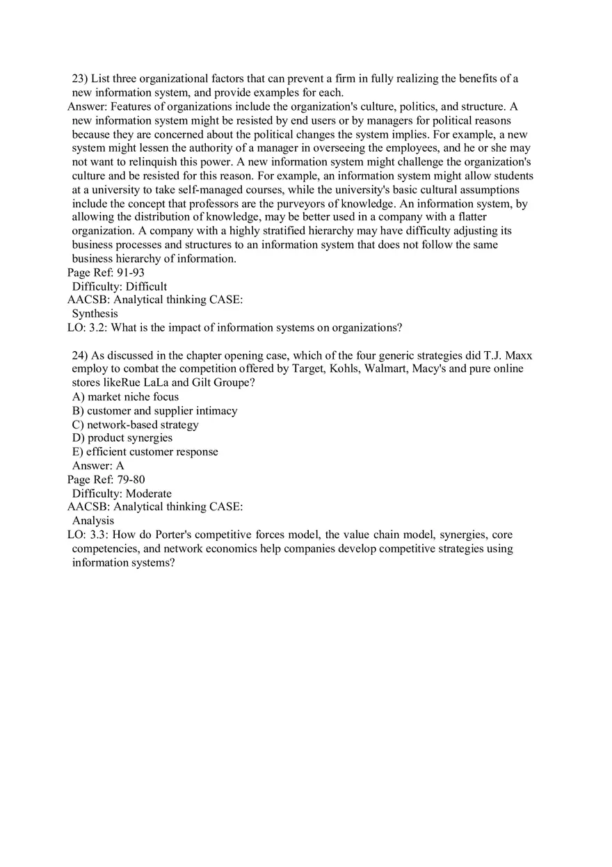 Chapter 3 Information Systems, Organizations, and Strategy Part 2 - Page 1