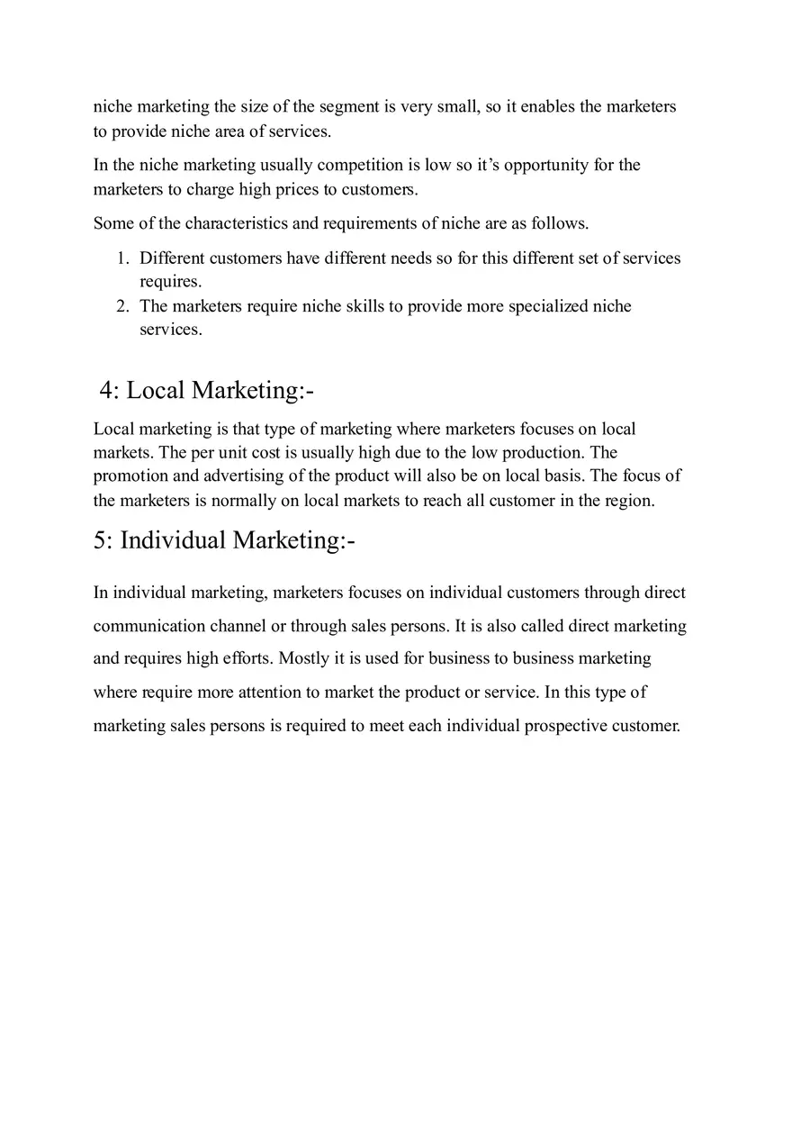 Levels of Market Segmentation - Page 2