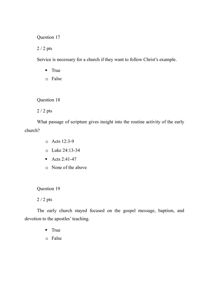 Quiz Introduction to the Study of the Church - Page 7