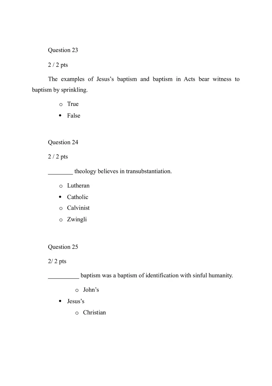 Quiz Introduction to the Study of the Church - Page 9