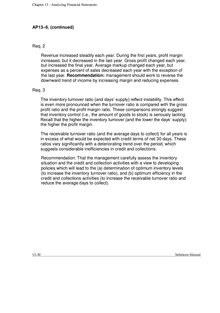 Chapter 13 Analyzing Financial Statements Problems - Page 8