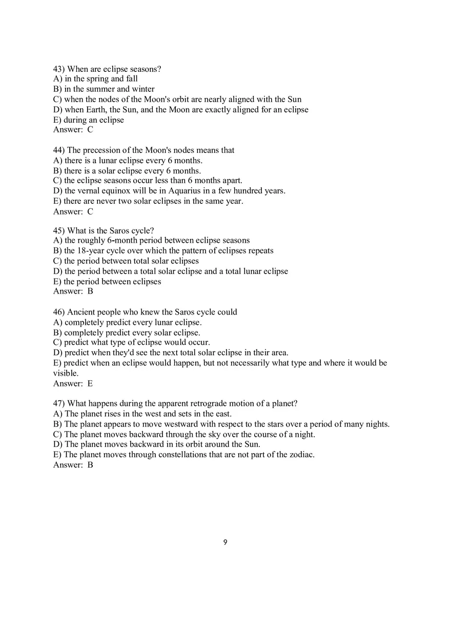 Chapter 2 Discovering the Universe for Yourself 2.1 Multiple-Choice Questions - Page 10
