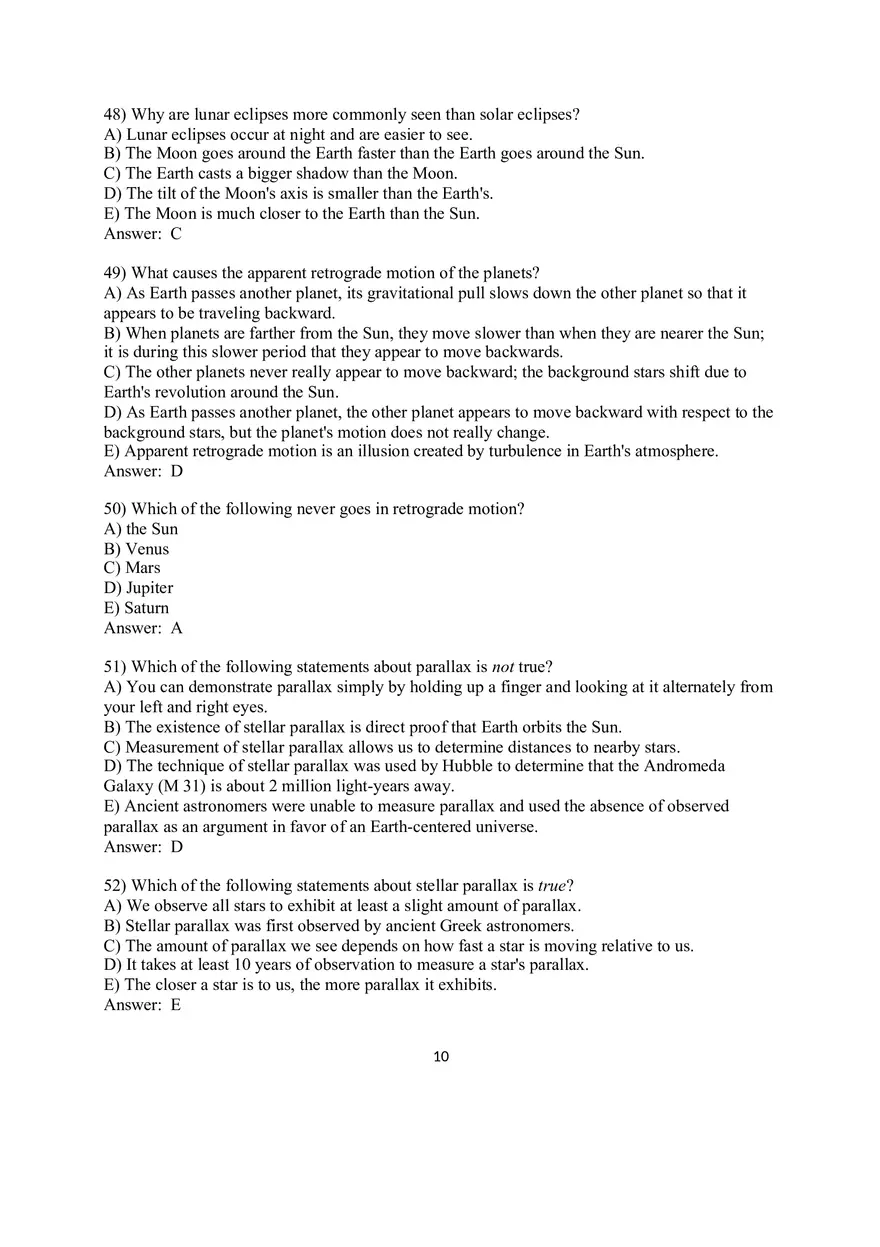 Chapter 2 Discovering the Universe for Yourself 2.1 Multiple-Choice Questions - Page 11