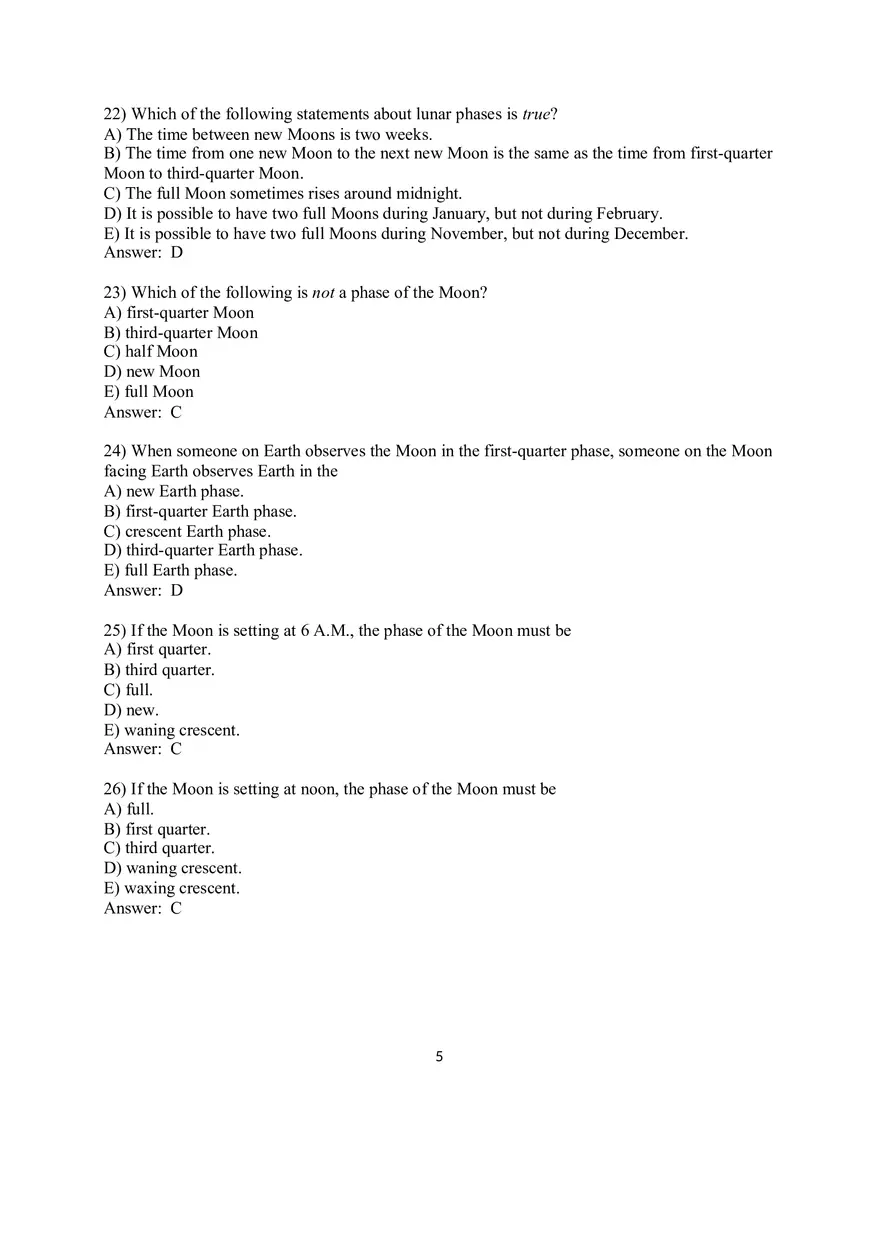 Chapter 2 Discovering the Universe for Yourself 2.1 Multiple-Choice Questions - Page 6