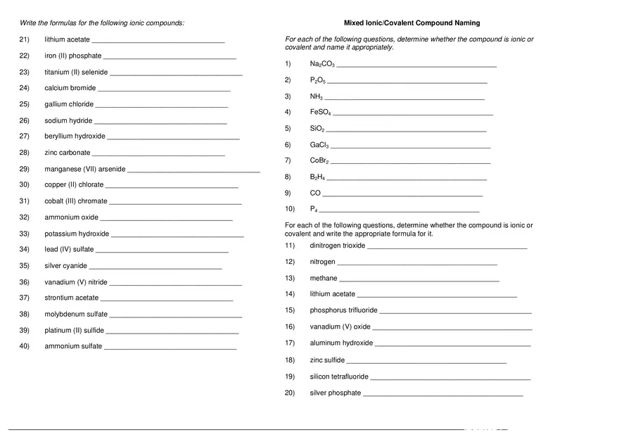 Naming Ionic Compounds Practice Worksheet 2021 - Page 2