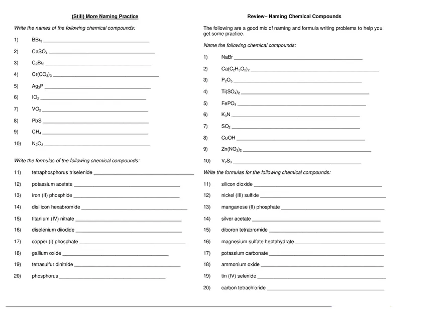Naming Ionic Compounds Practice Worksheet 2021 - Page 3