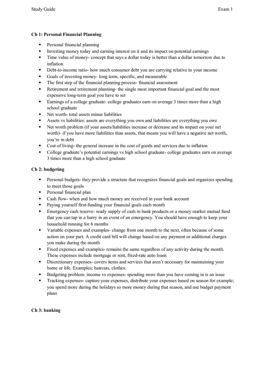 Finance Study Guides - Page 1