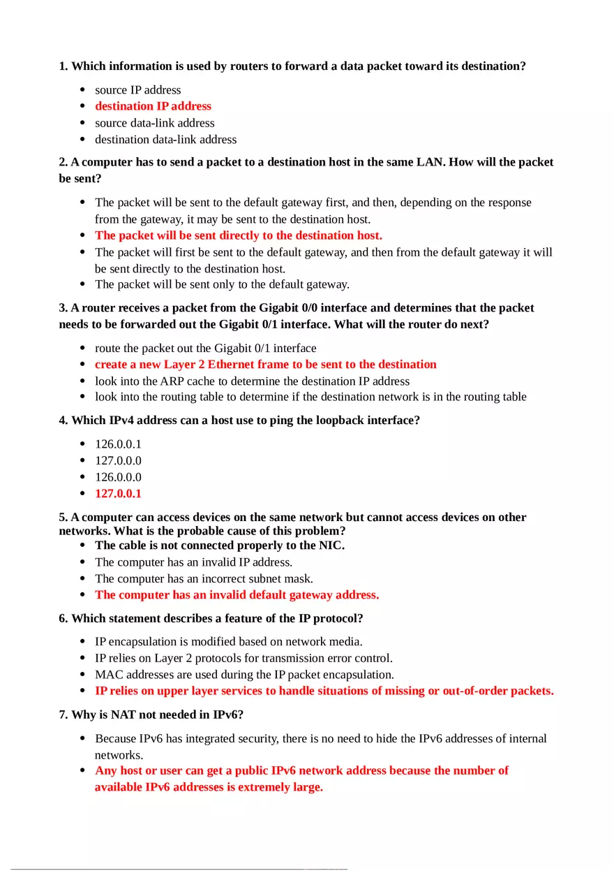 Which Statement Describes the Treatment of Arp Requests on the Local Link - Page 1