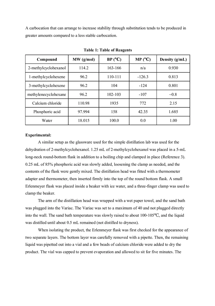 Dehydration of 2-methylcyclohexanol Lab Report - Page 4