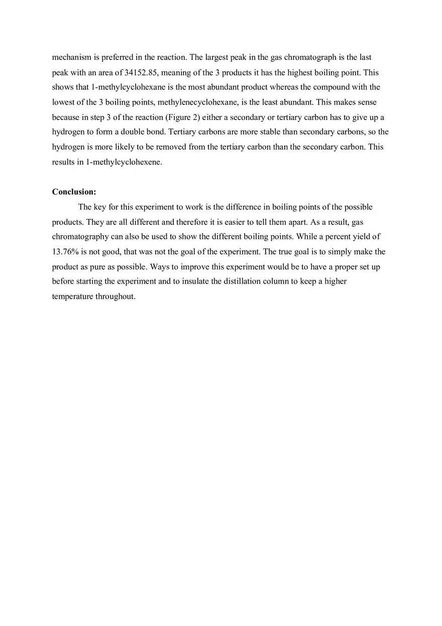 Dehydration of 2-methylcyclohexanol Lab Report - Page 6