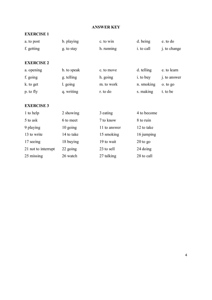 Gerunds & Infinitives - Page 4