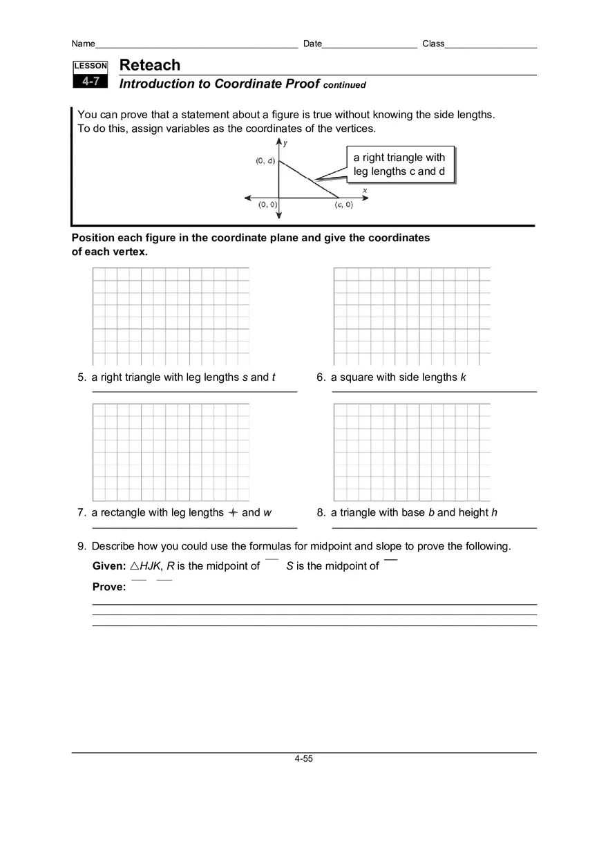 Introduction to Coordinate Proof - Page 2