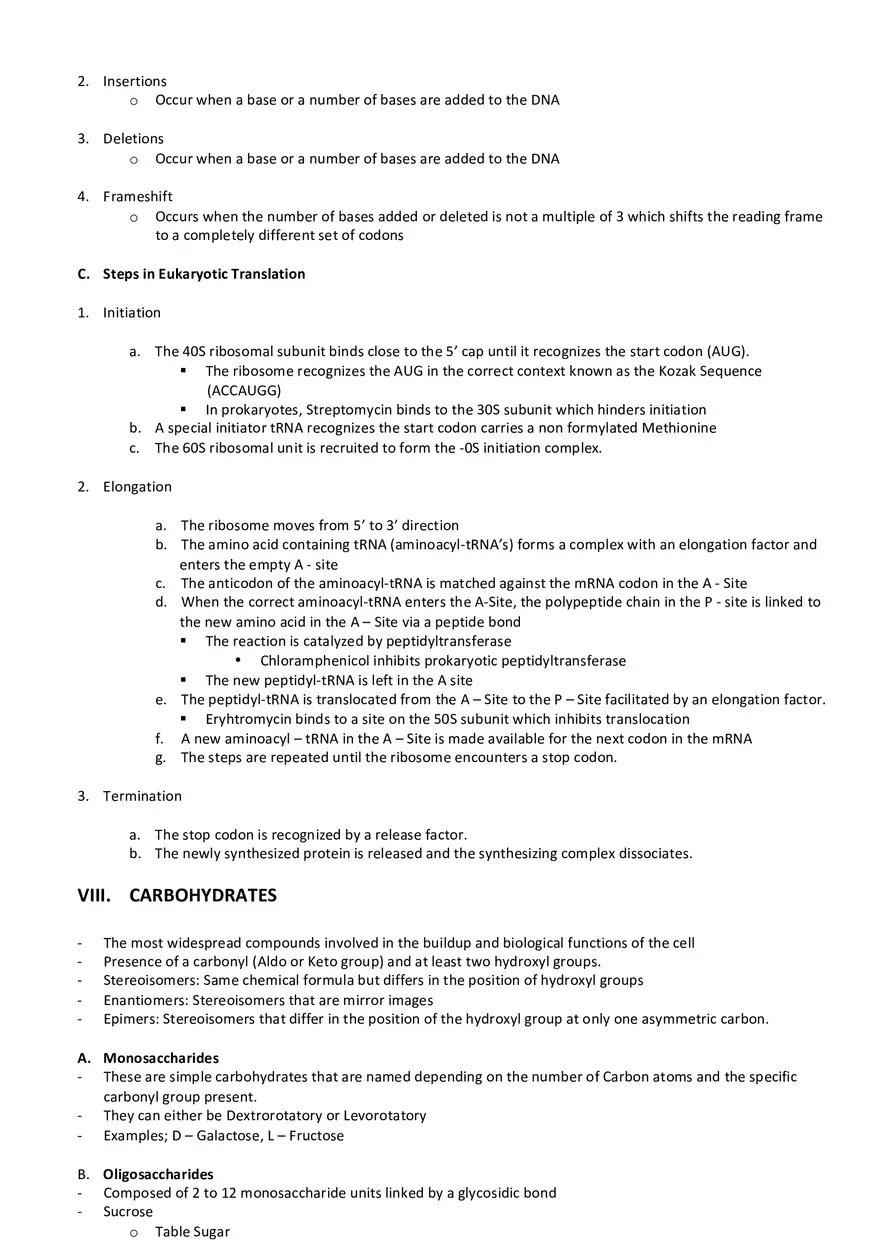 Biochemistry Cheat Sheet - Page 9