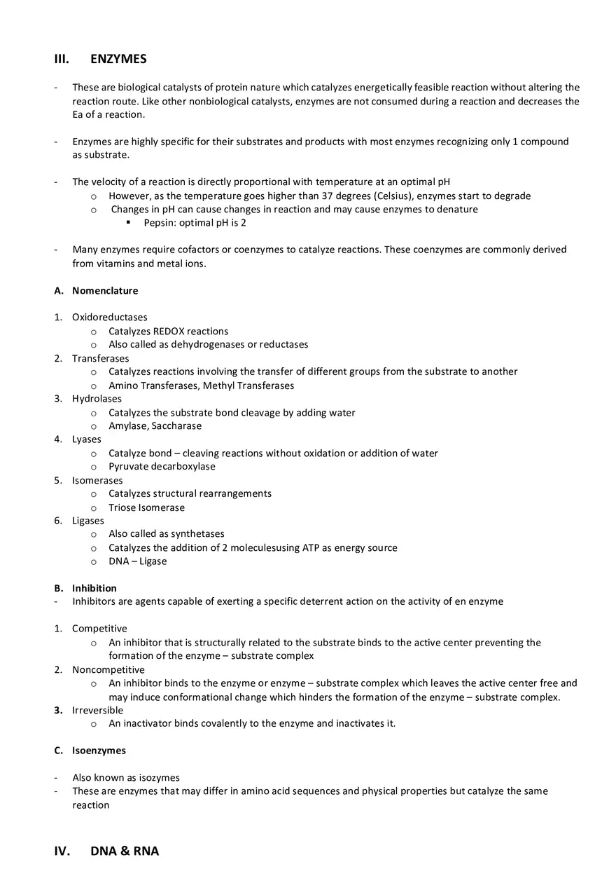Biochemistry Cheat Sheet - Page 41