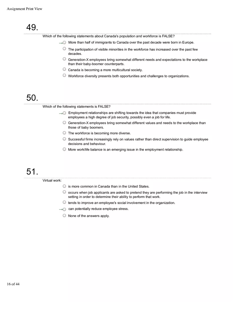 Organizational Behavior Ch 1 Multiple Choice 2 - Page 7