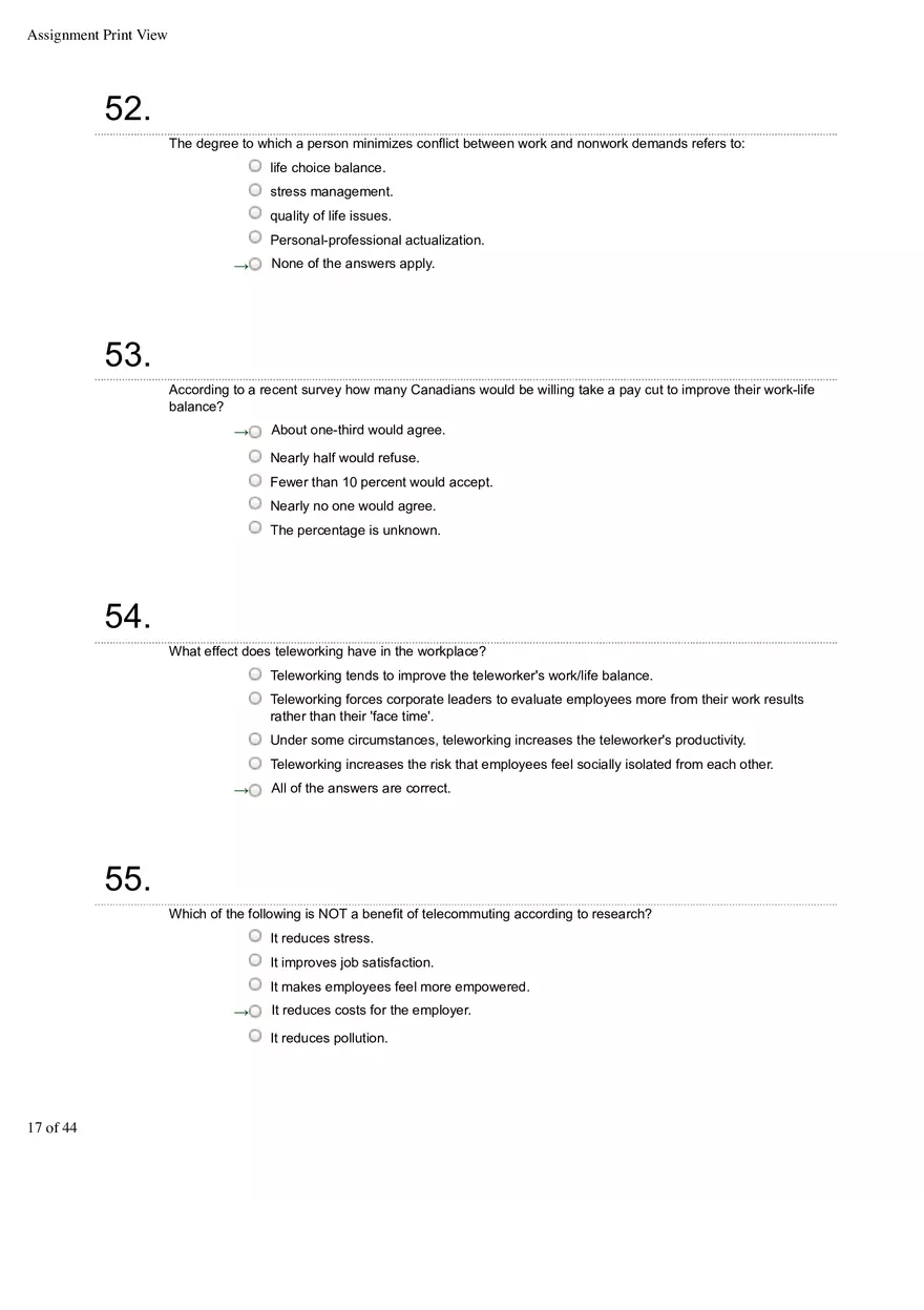 Organizational Behavior Ch 1 Multiple Choice 2 - Page 8