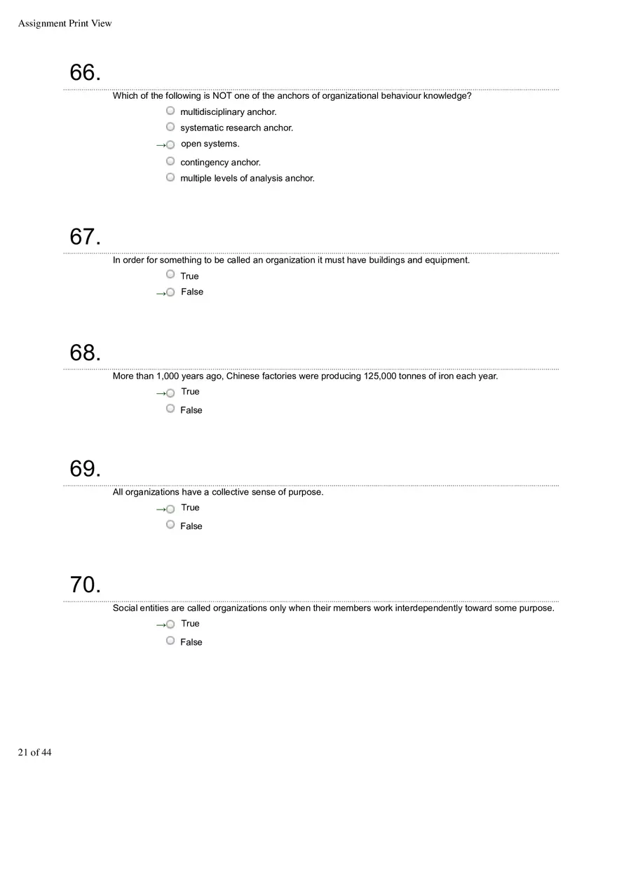Organizational Behavior Ch 1 Multiple Choice 2 - Page 3